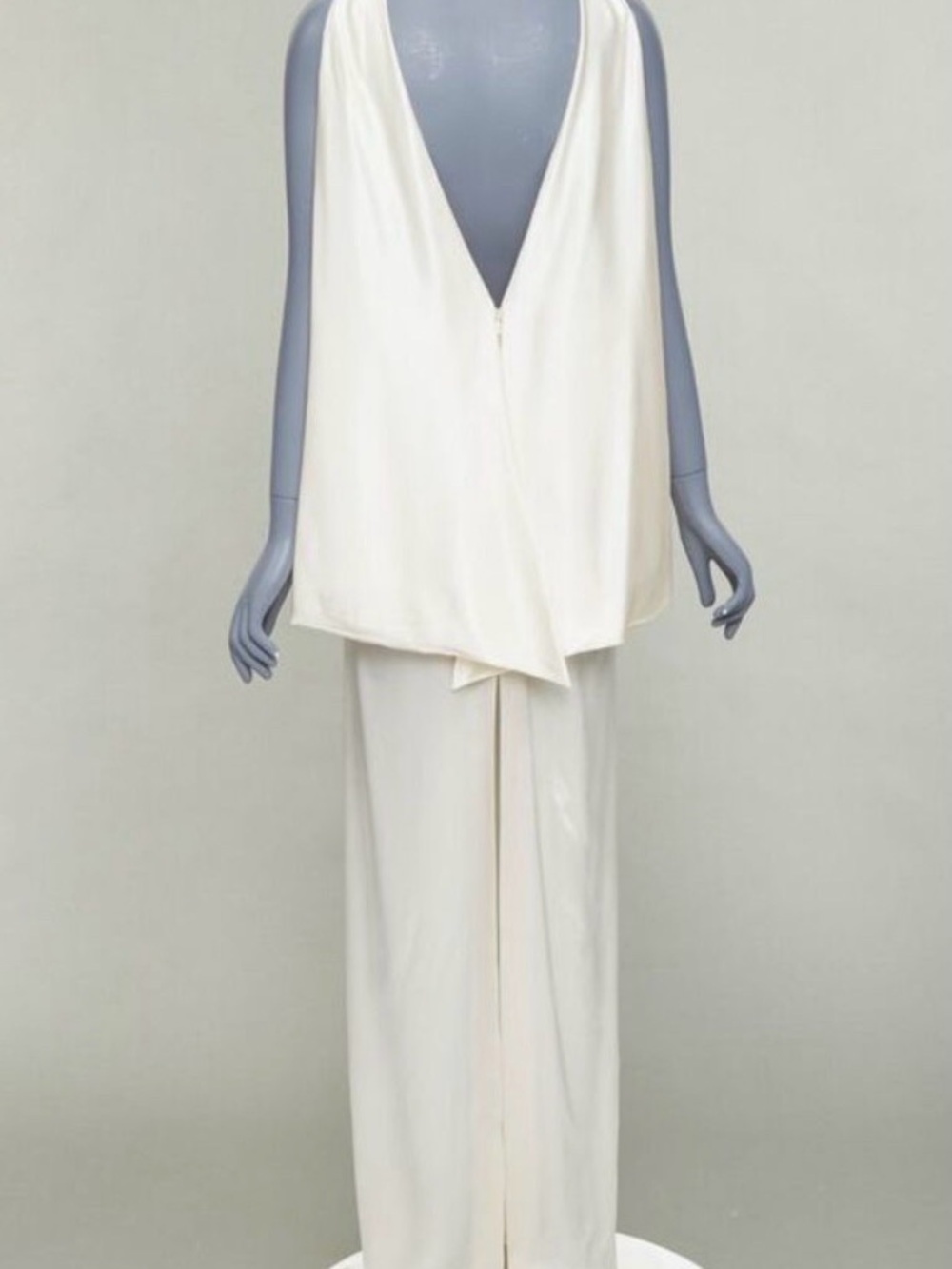 Saint Laurent Ivory Satin Silk Draped Gown - Picture 4 of 8